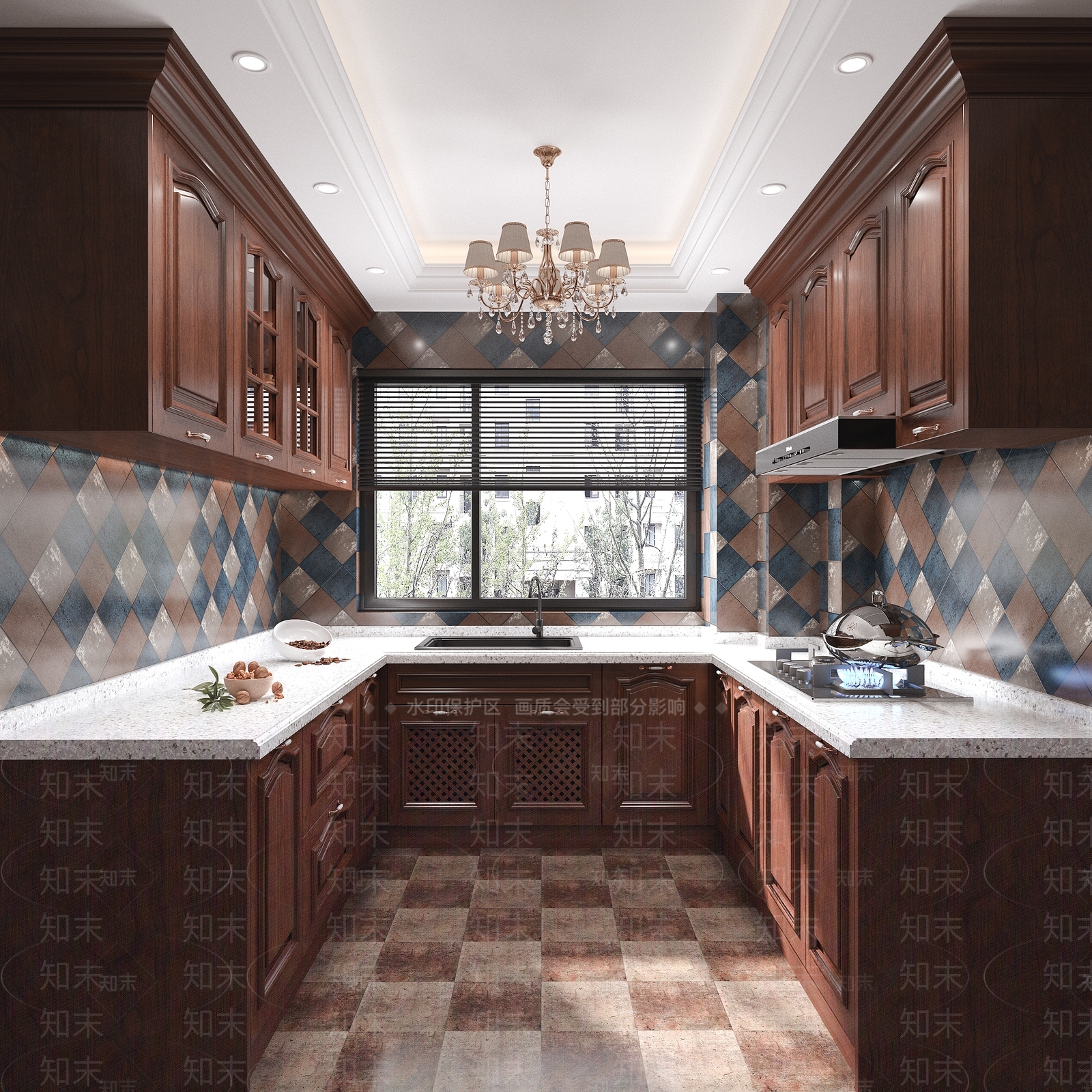 欧式古典厨房3D模型下载【ID:1120334635】