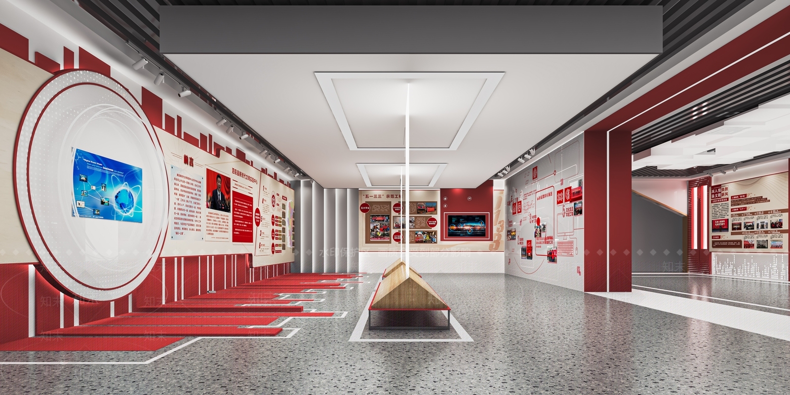 现代党建展厅SU模型下载【ID:1120353057】