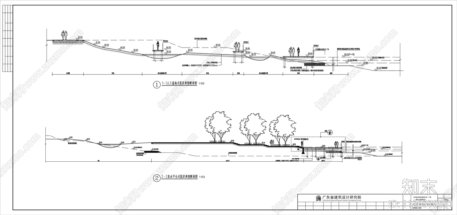 驳岸大样节点详图cad施工图下载【ID:1120370551】