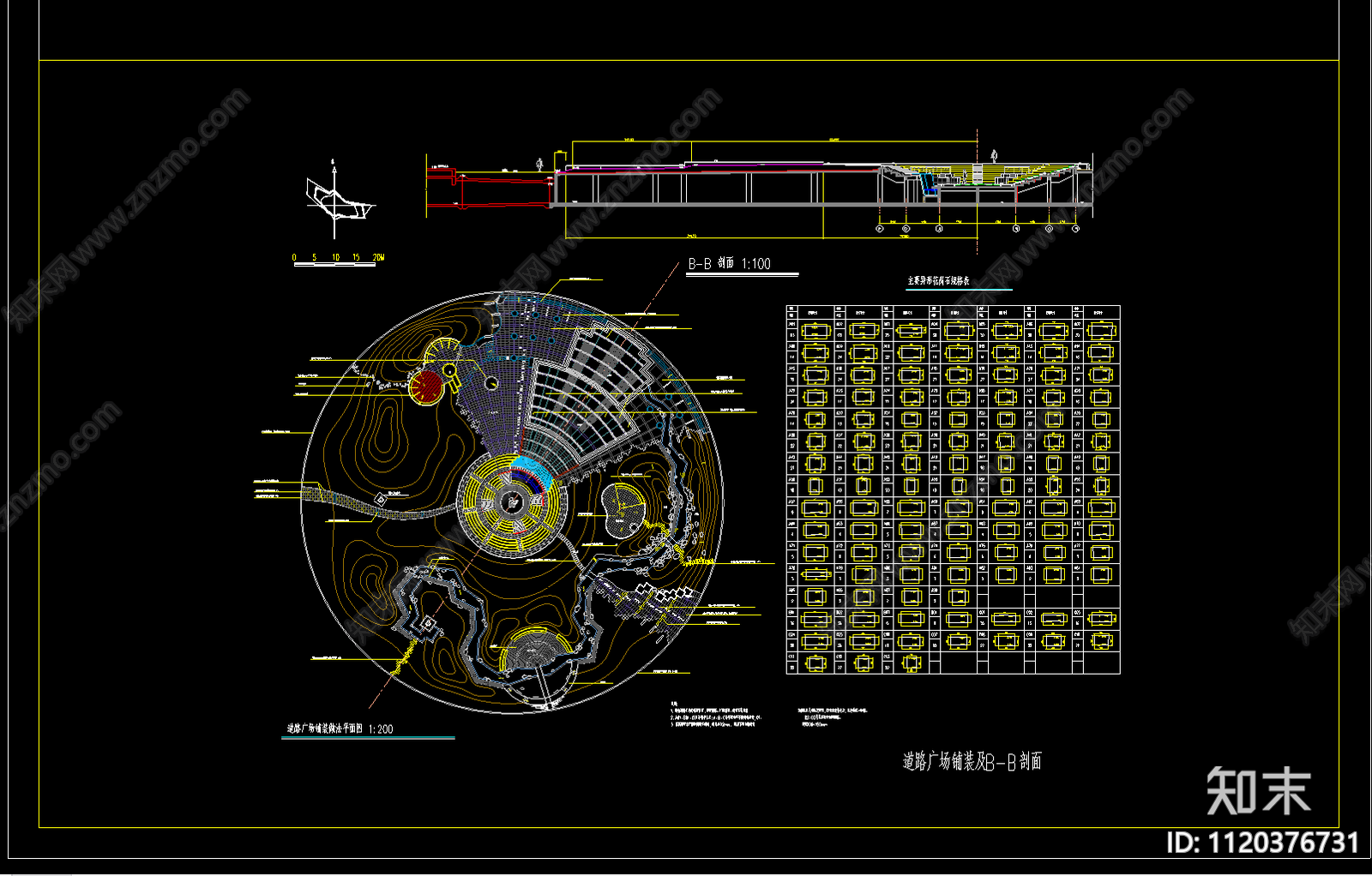公园景观地面铺装CAD施工图施工图下载【ID:1120376731】
