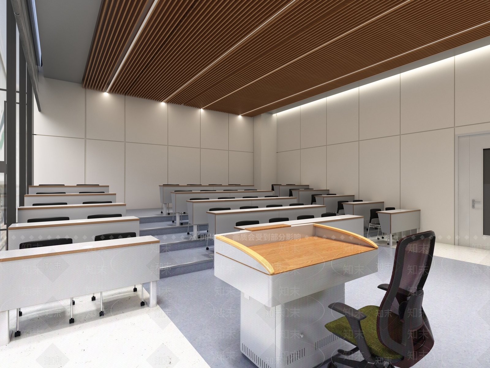 现代阶梯教室3D模型下载【ID:1120384468】