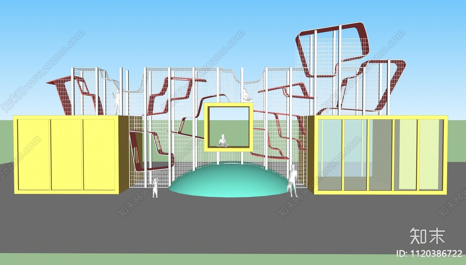 国外儿童攀爬设施SU模型下载【ID:1120386722】