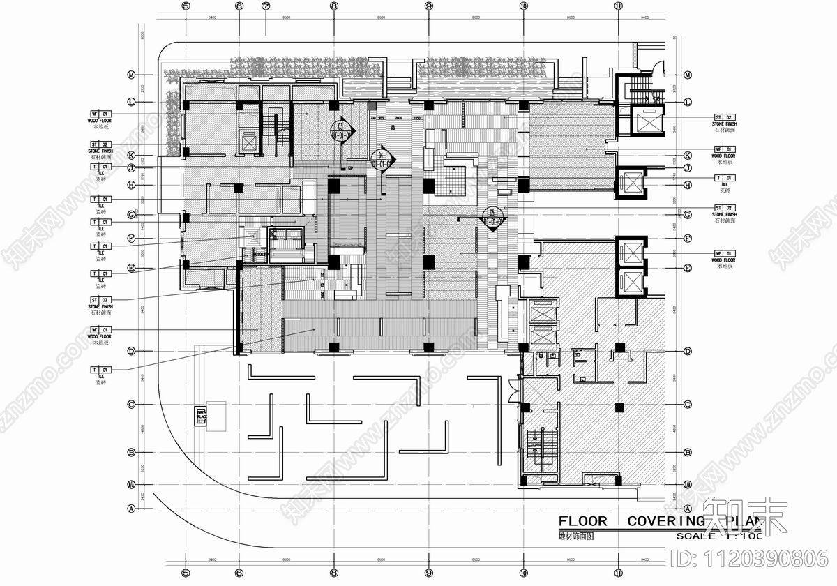 1500㎡西餐厅平立面CAD设计施工图cad施工图下载【ID:1120390806】