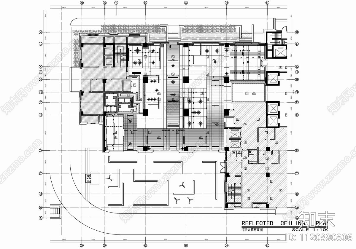 1500㎡西餐厅平立面CAD设计施工图cad施工图下载【ID:1120390806】