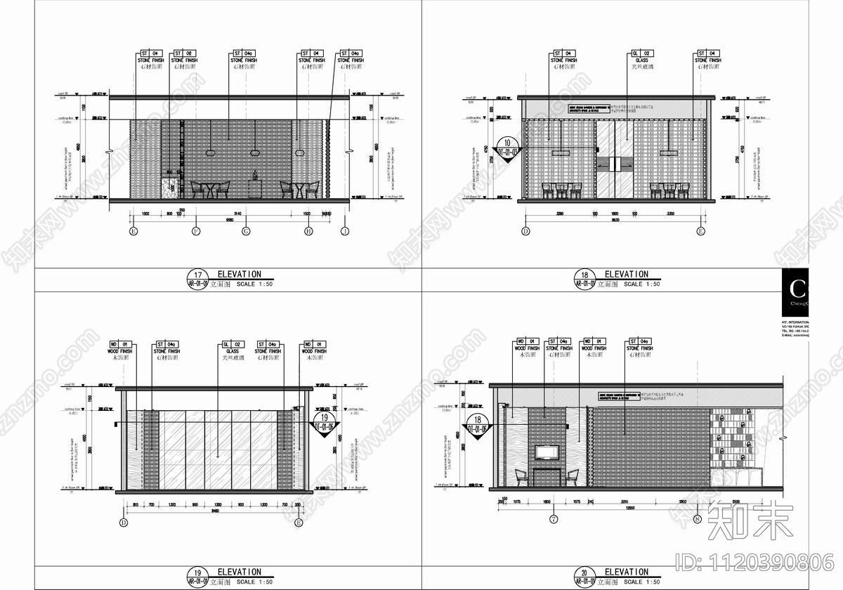 1500㎡西餐厅平立面CAD设计施工图cad施工图下载【ID:1120390806】