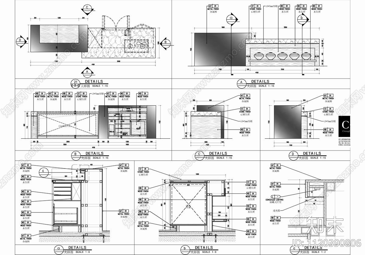 1500㎡西餐厅平立面CAD设计施工图cad施工图下载【ID:1120390806】