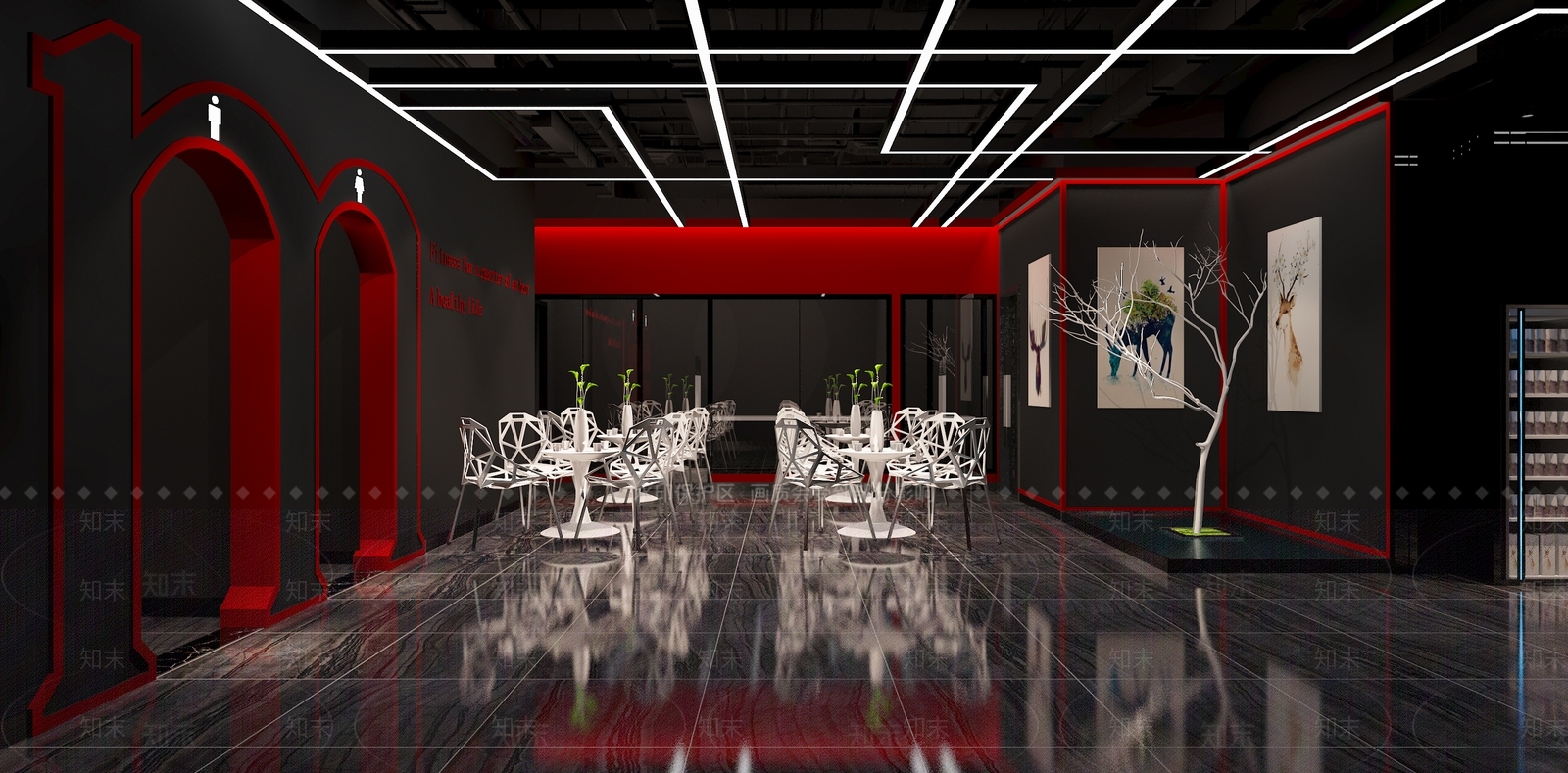 现代健身房3D模型下载【ID:1120393642】