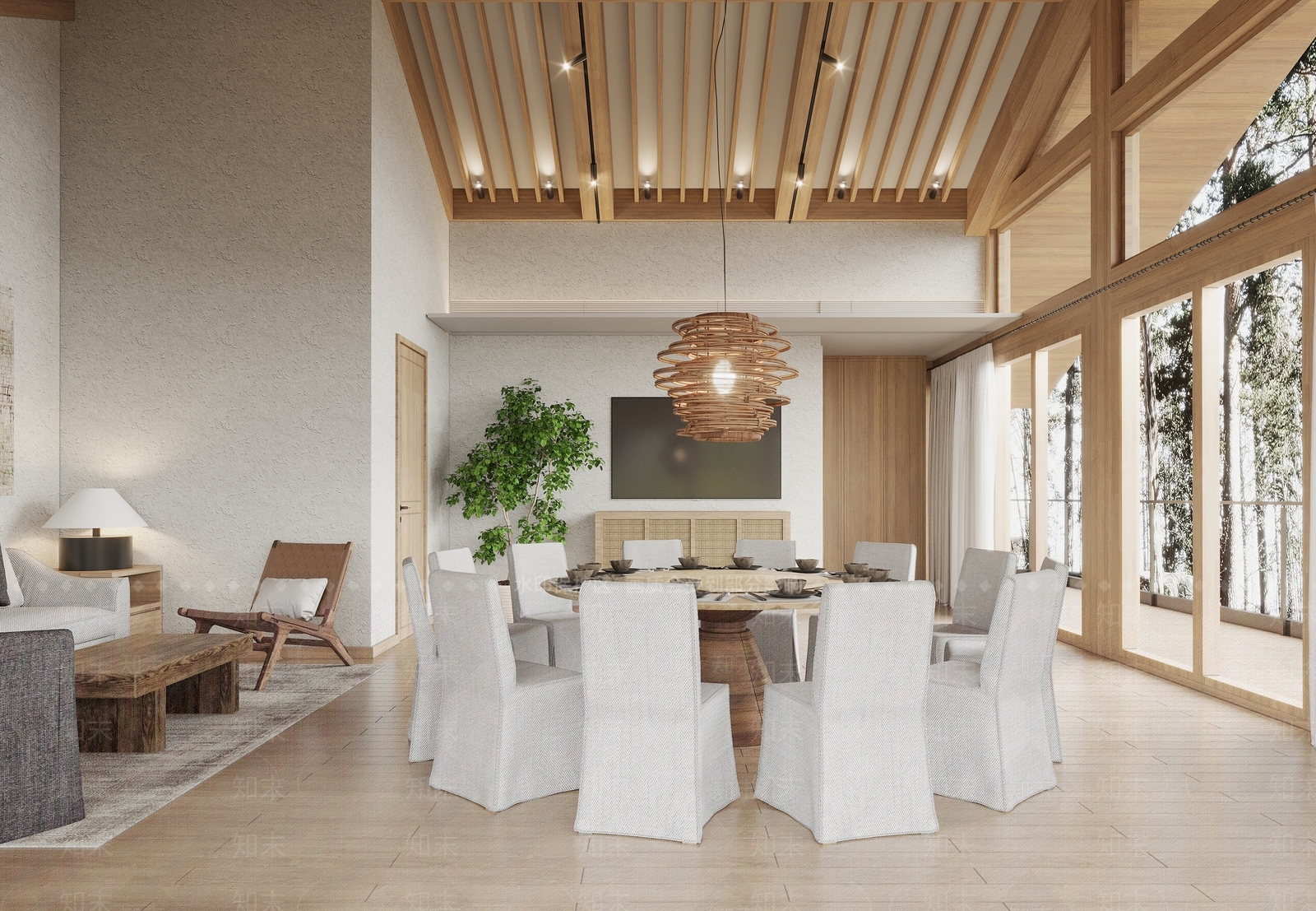 侘寂民宿餐厅包厢3D模型下载【ID:1120393309】