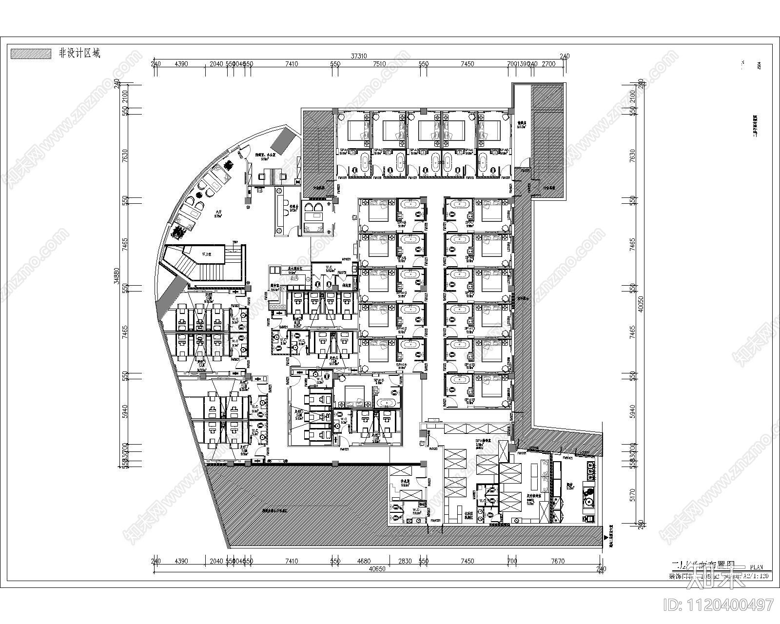 足疗养生会所施工图含效果图cad施工图下载【ID:1120400497】