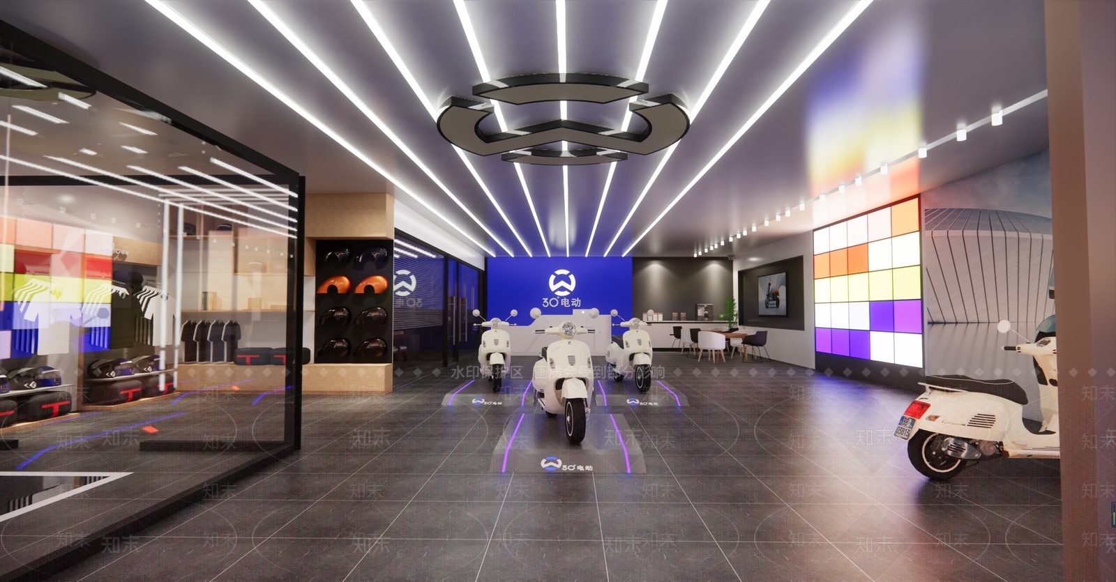 现代电动车店铺SU模型下载【ID:1120401150】