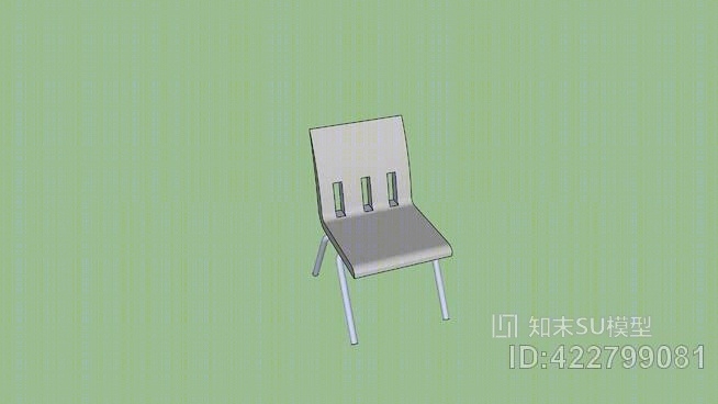 灰色学生椅SU模型下载【ID:422799081】