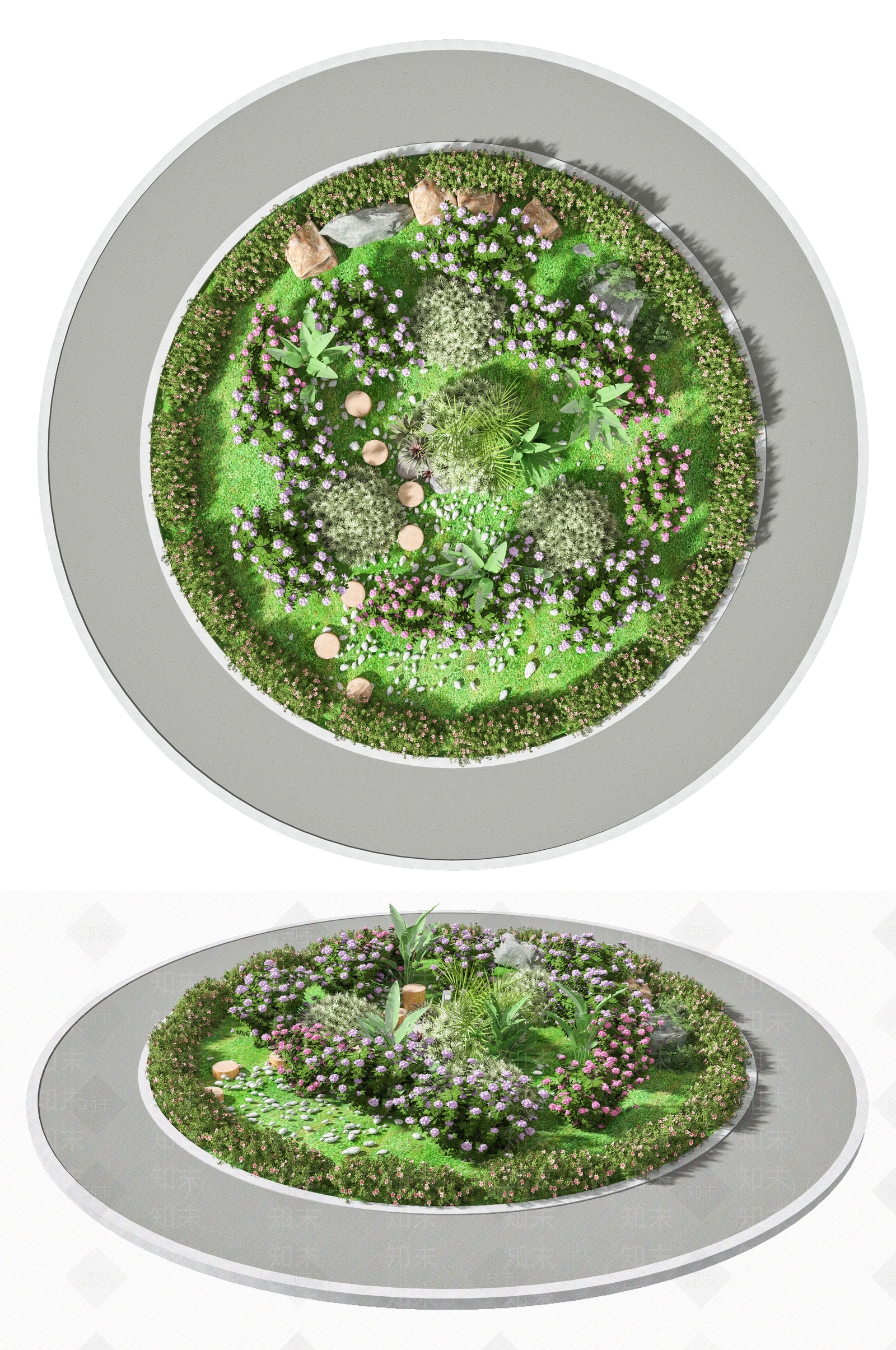花坛3D模型下载【ID:1120430291】
