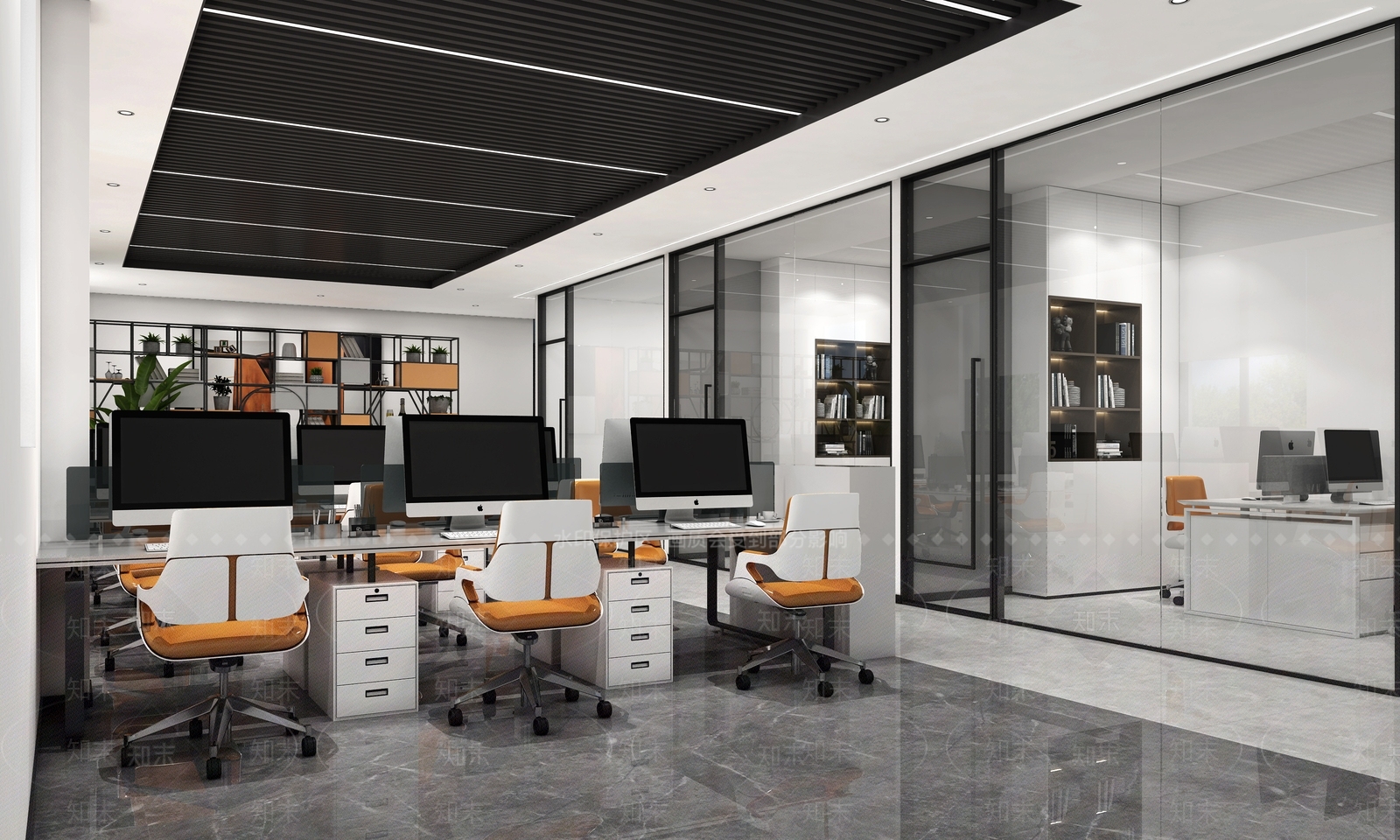 现代公共办公区3D模型下载【ID:1120723454】_知末3d模型网