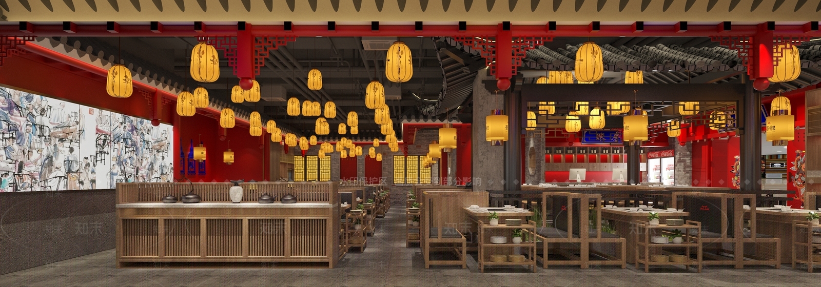 中式火锅店3D模型下载【ID:1120442608】