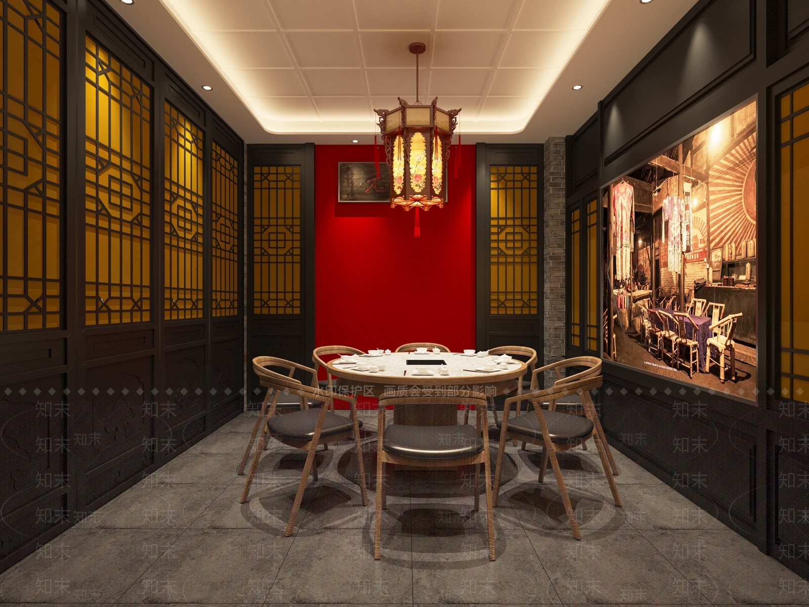 中式火锅店3D模型下载【ID:1120442608】