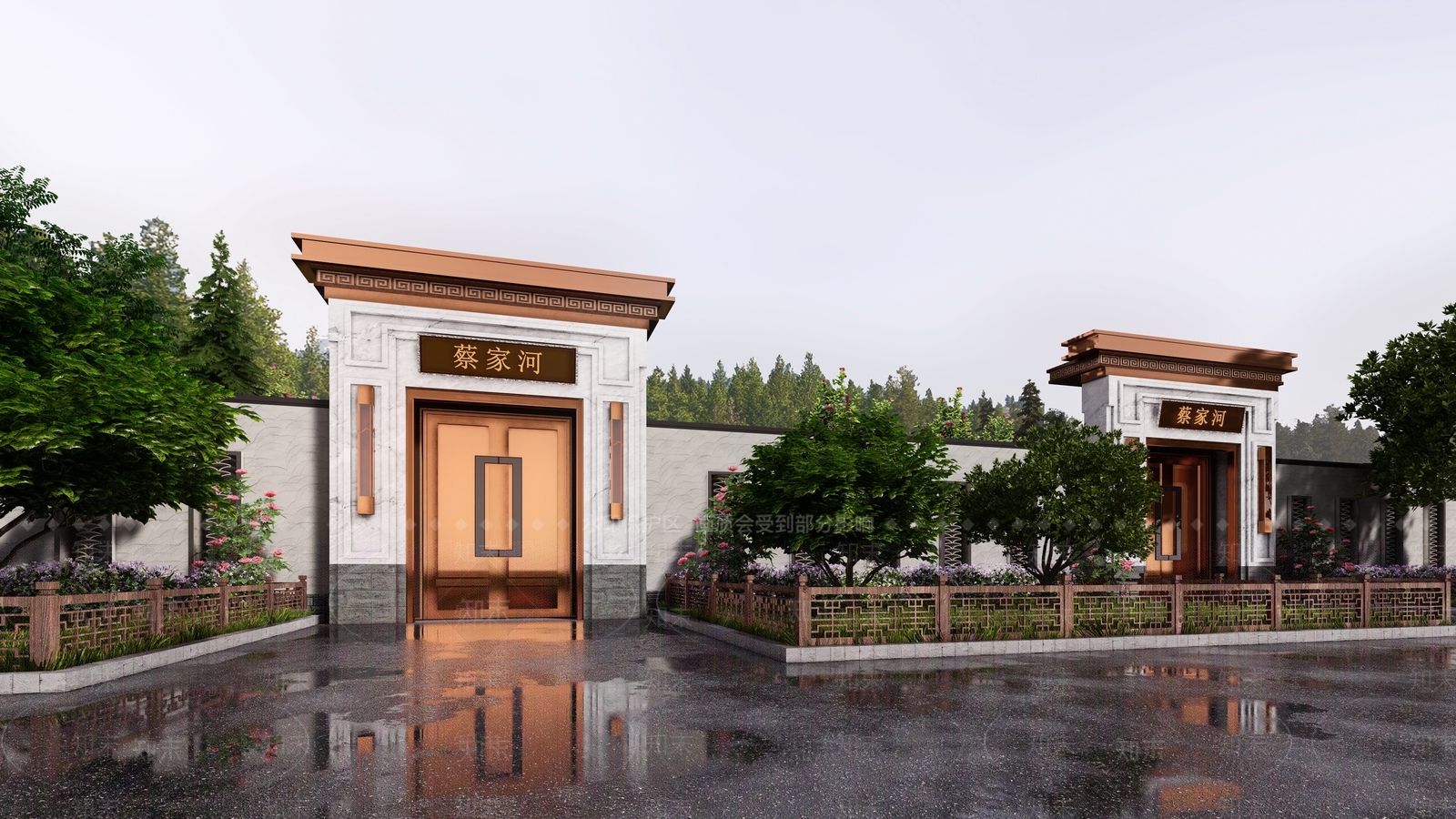 新中式农村门头SU模型下载【ID:1120441466】