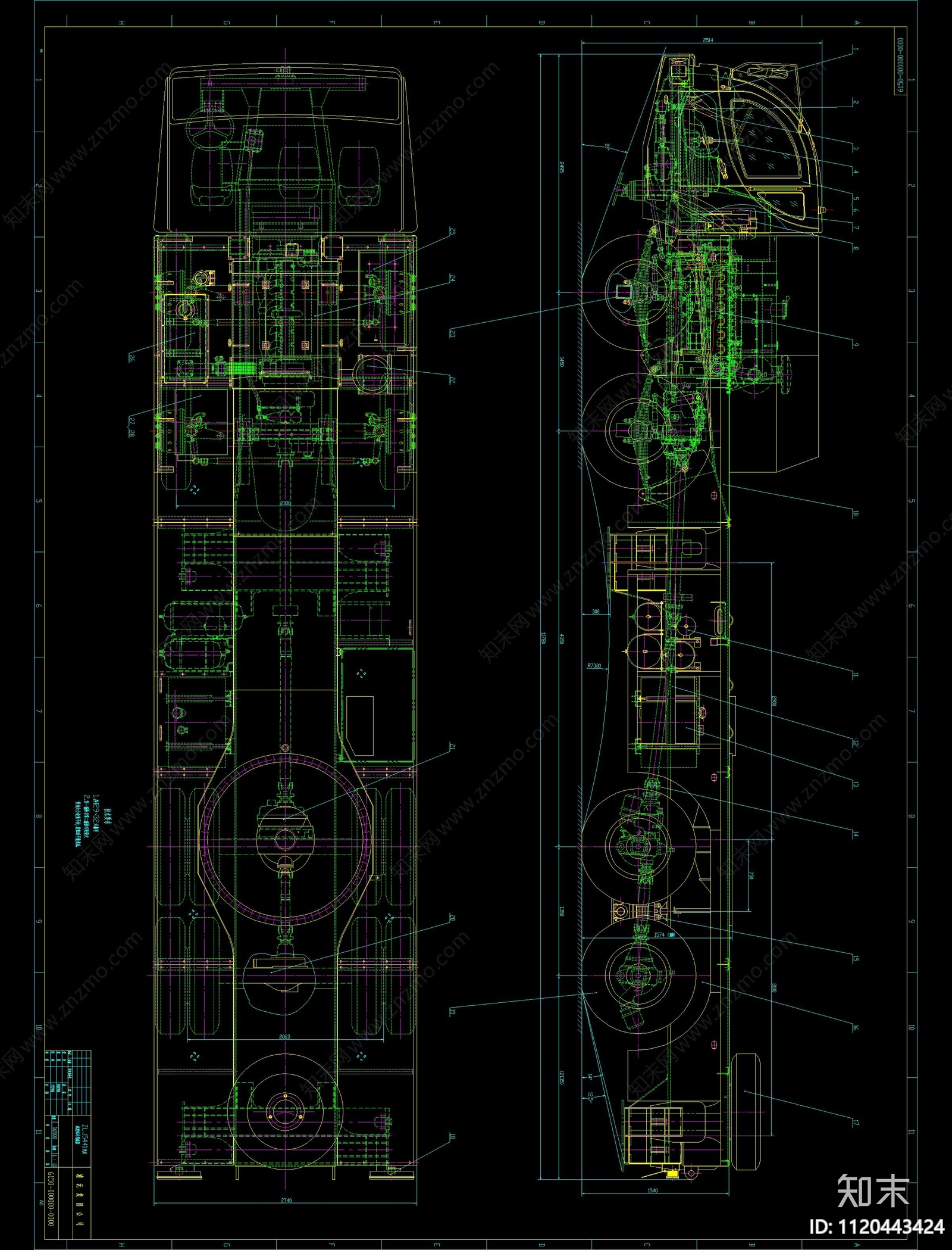 汽车起重机全套CAD图纸施工图下载【ID:1120443424】