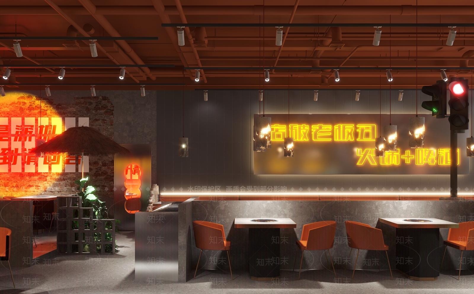 工业风火锅店3D模型下载【ID:1120446569】