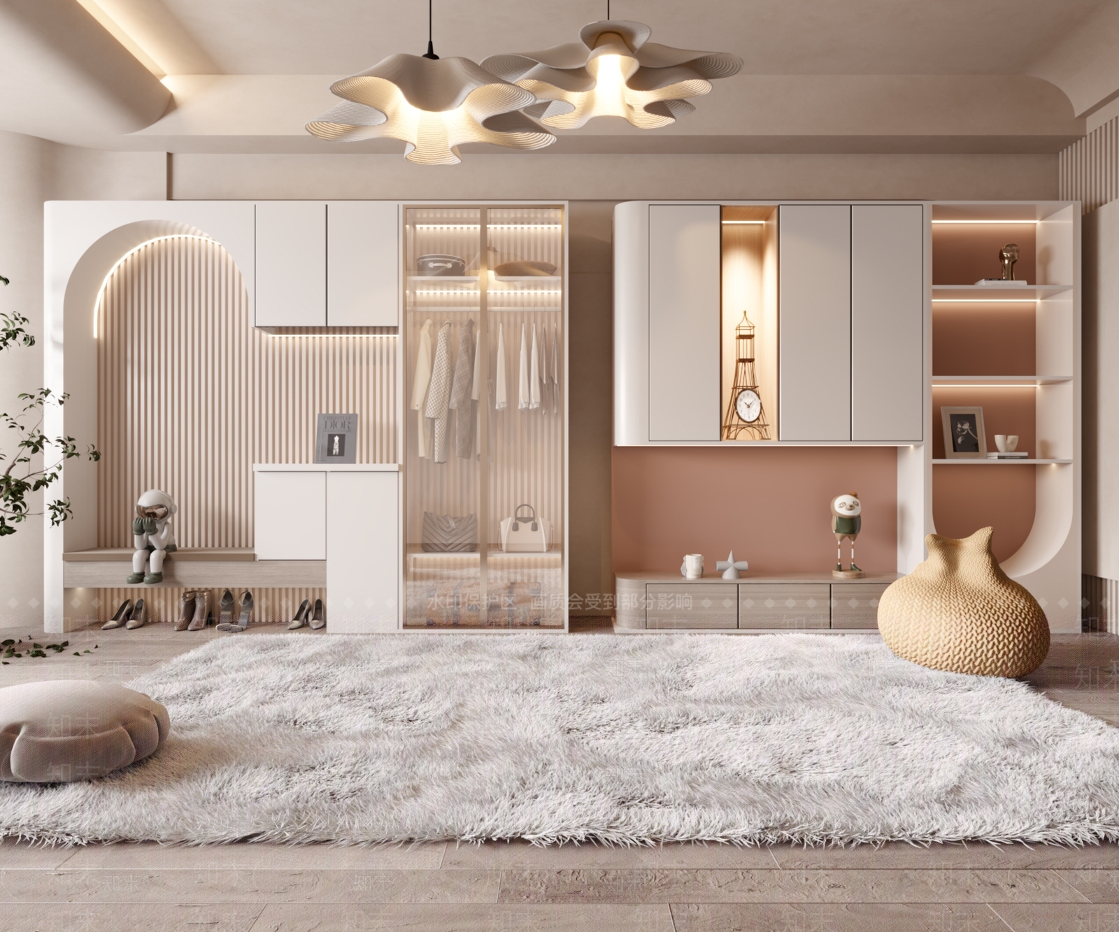 现代鞋柜3D模型下载【ID:1120448865】