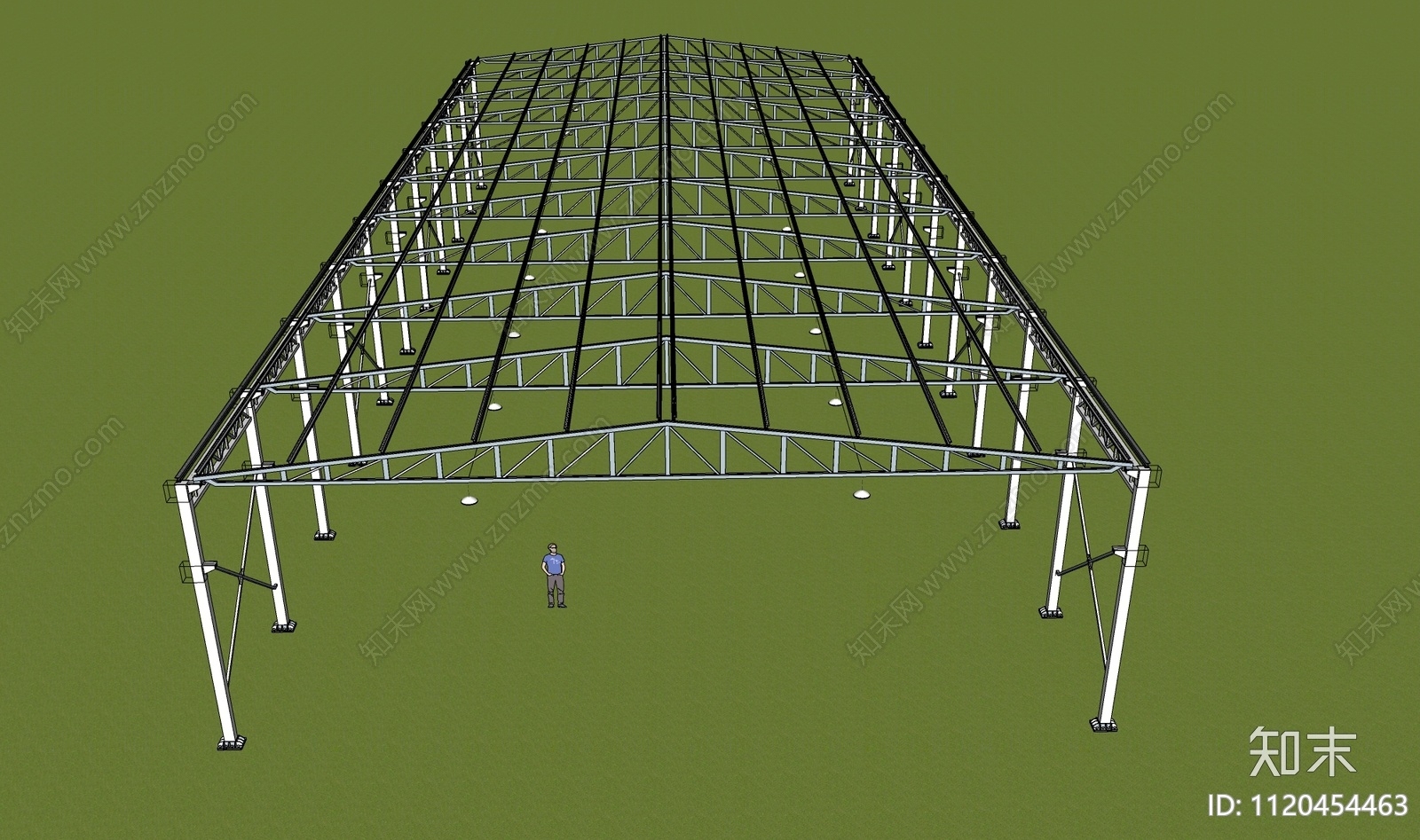 现代户外活动场地钢架SU模型下载【ID:1120454463】
