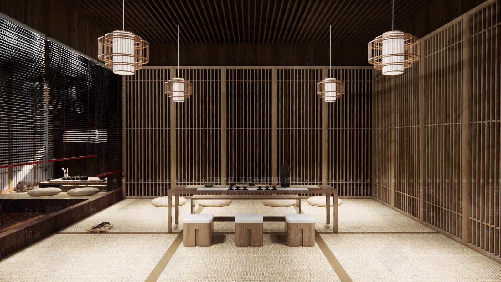 日式茶室SU模型下载【ID:1120459369】