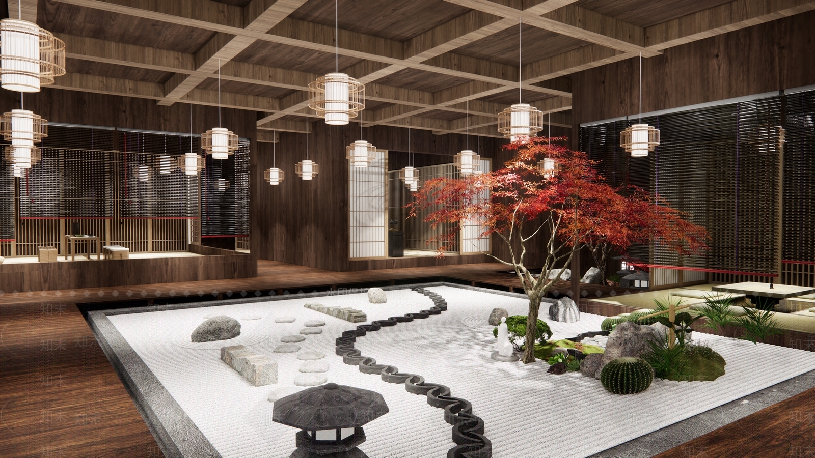 日式茶室SU模型下载【ID:1120459369】