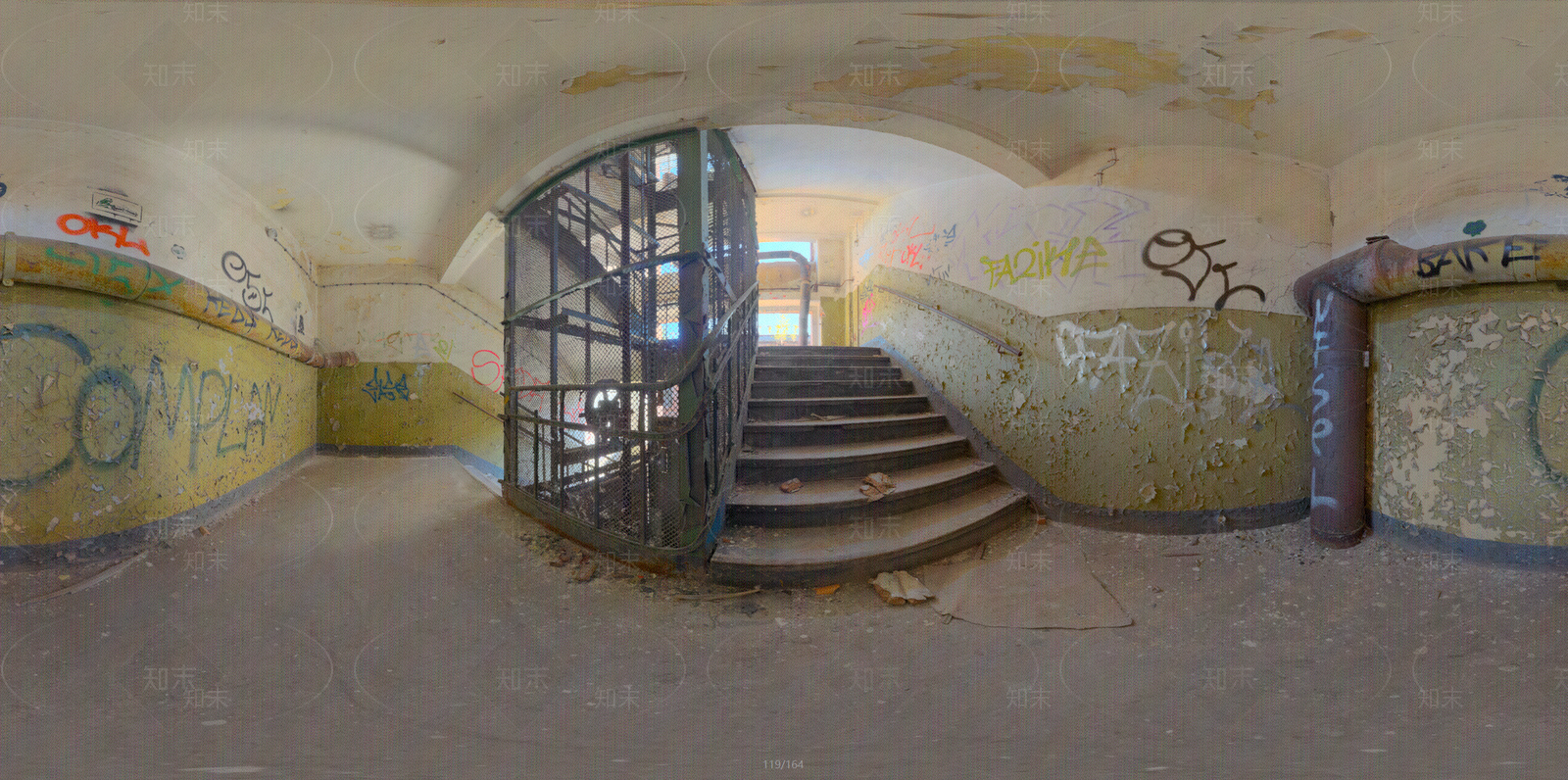 老旧住宅楼梯涂鸦墙壁HDR贴图下载【ID:1120461742】