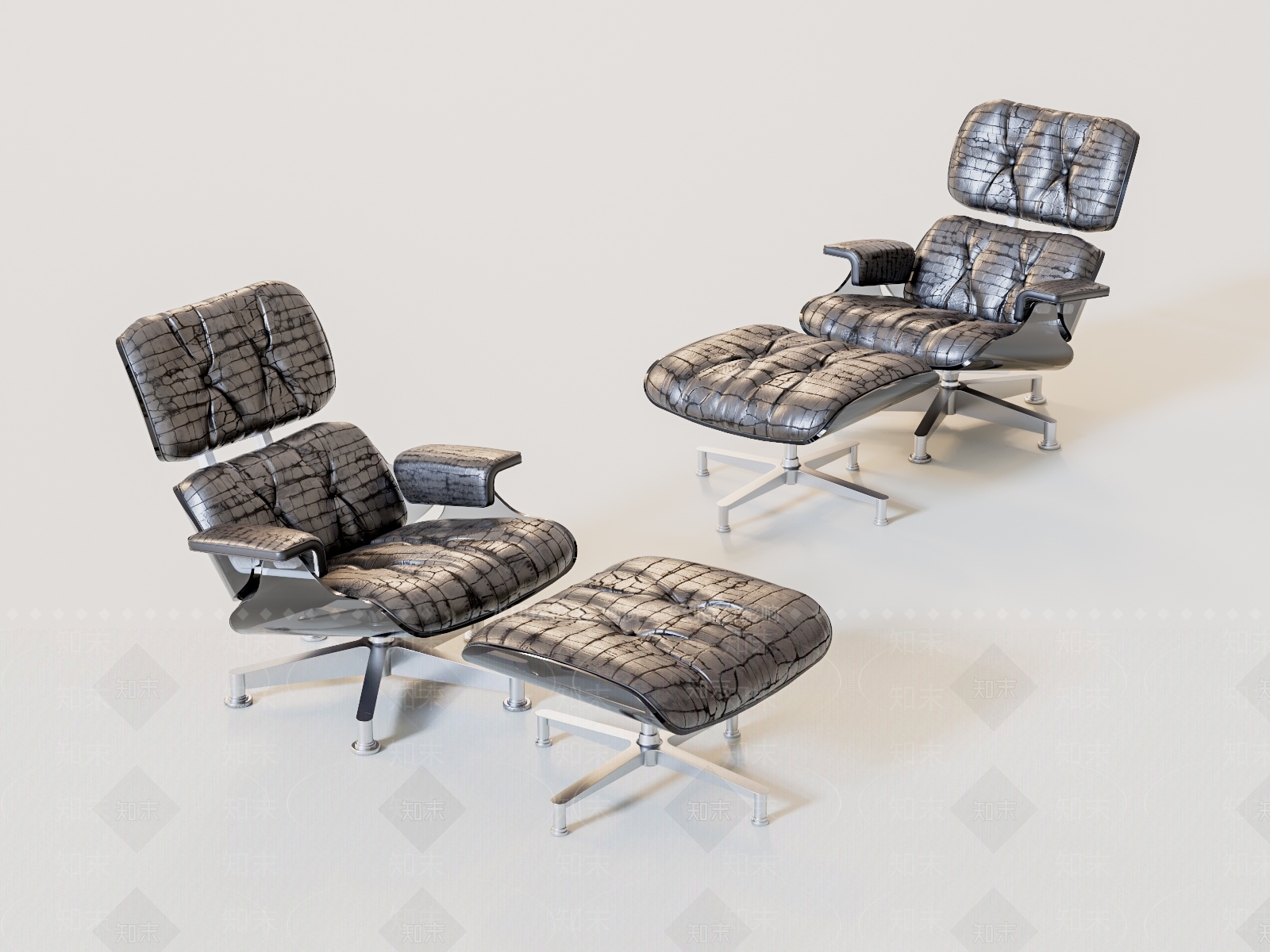 现代皮革躺椅3D模型下载【ID:1120467185】