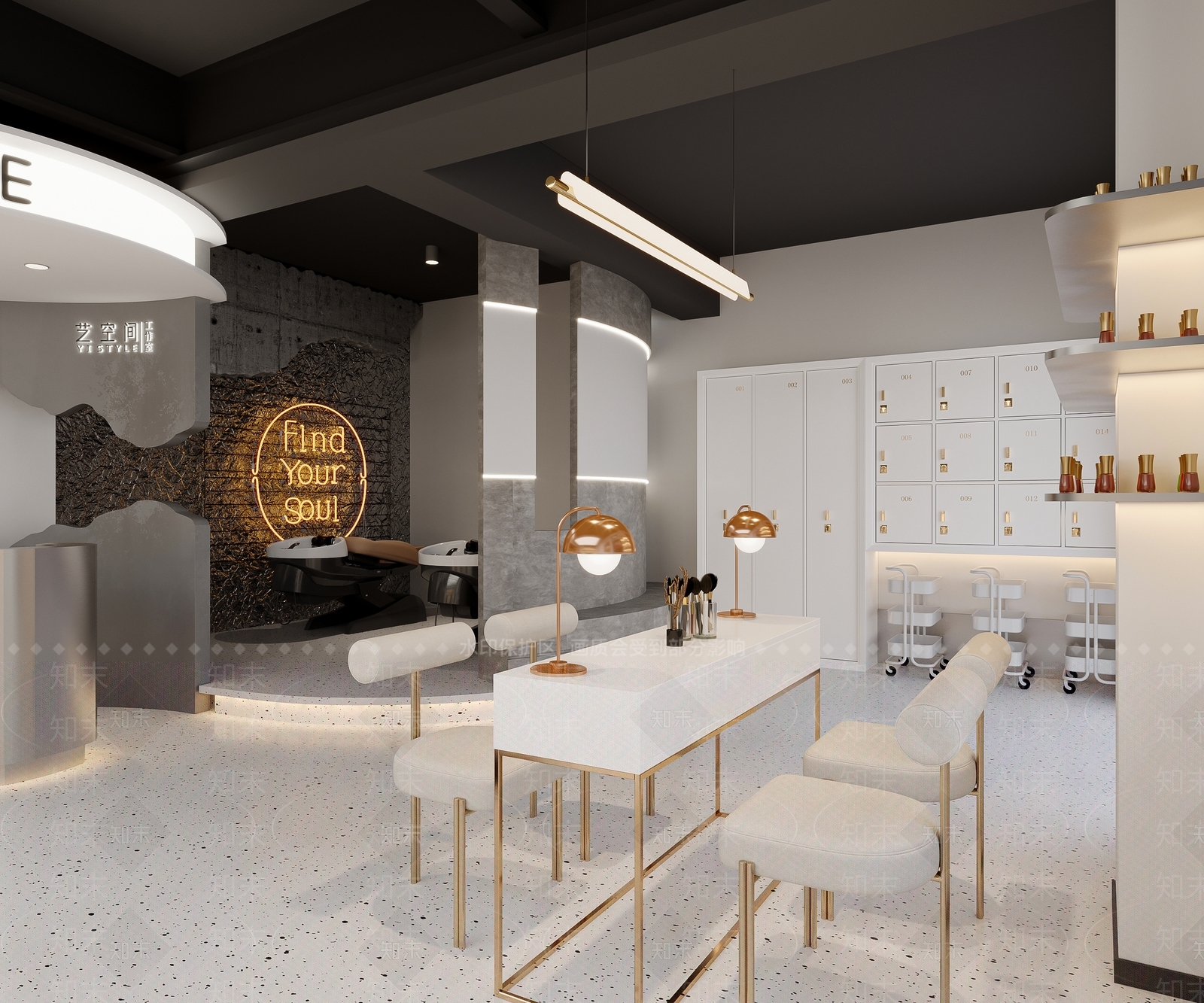 现代美甲店3D模型下载【ID:1120480527】