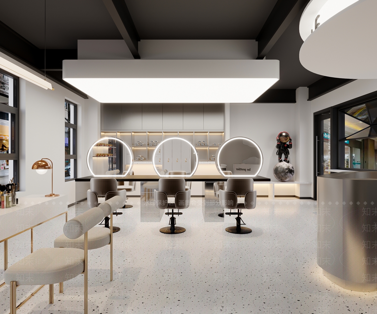 现代美甲店3D模型下载【ID:1120480527】