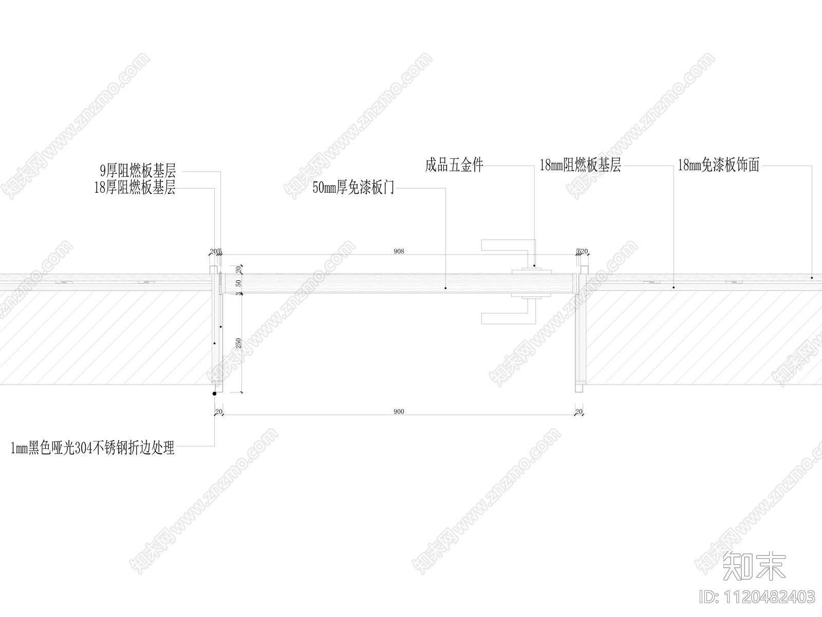 窄边框不锈钢门套节点施工图施工图下载【ID:1120482403】