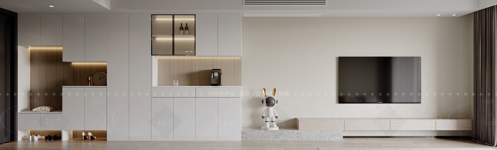 现代鞋柜3D模型下载【ID:1120487698】