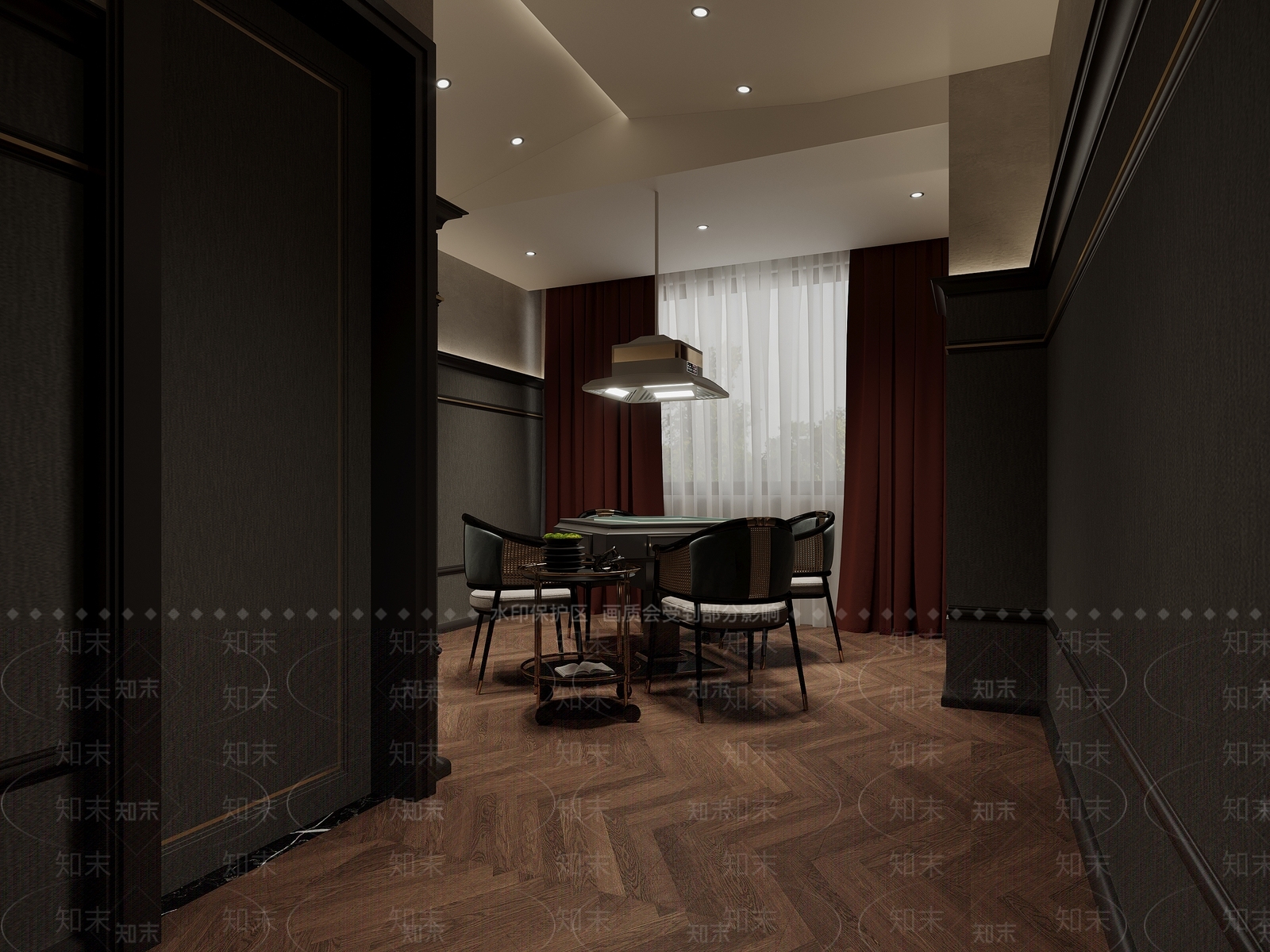 简欧棋牌室3D模型下载【ID:1120498123】
