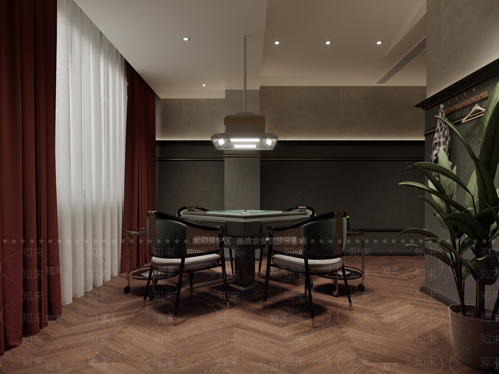 简欧棋牌室3D模型下载【ID:1120498123】