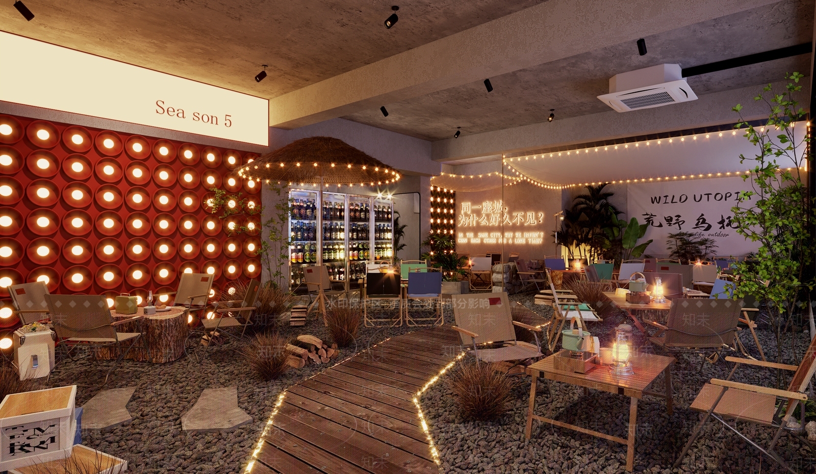 现代露营风烧烤店3D模型下载【ID:1120502730】