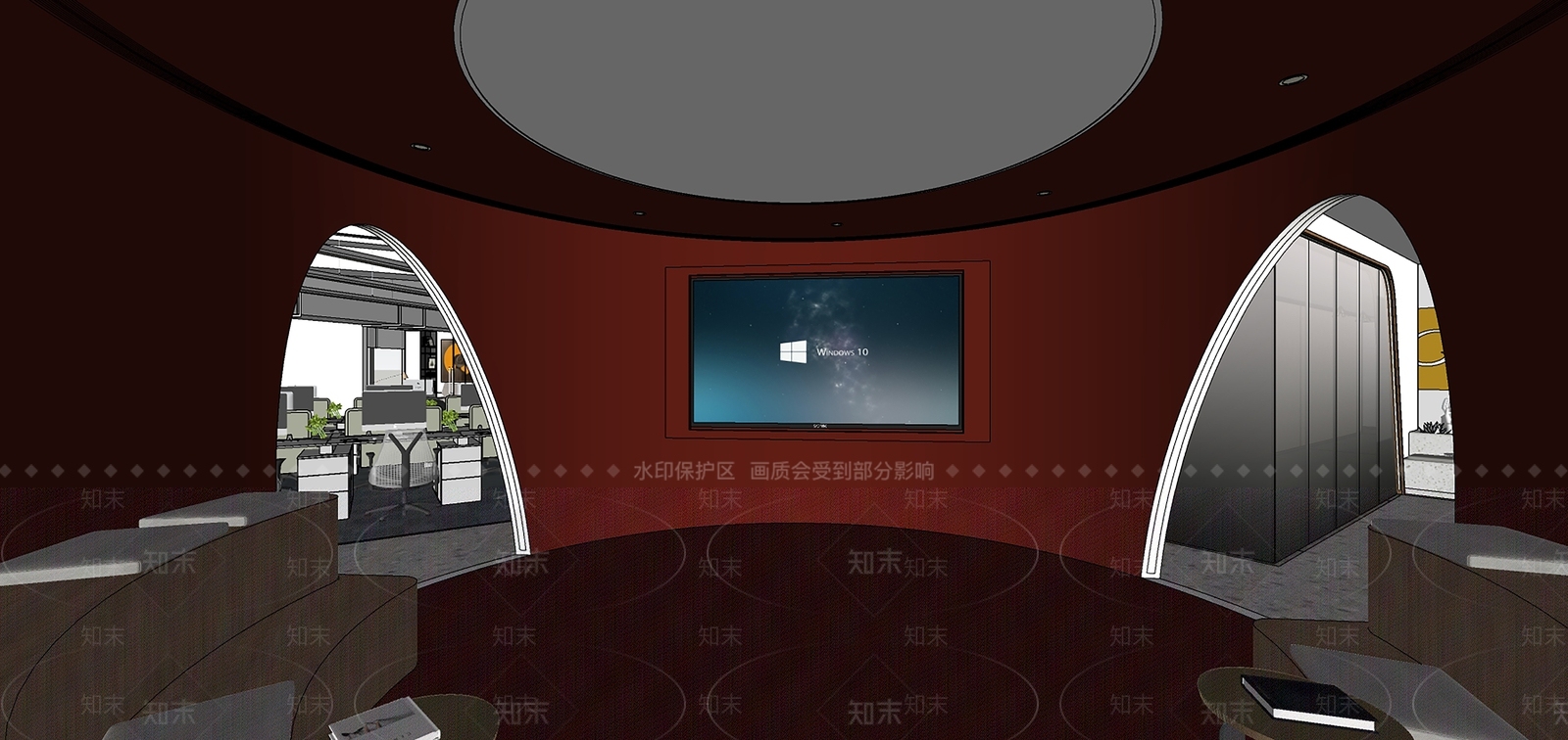 现代其他办公区域SU模型下载【ID:1126958168】