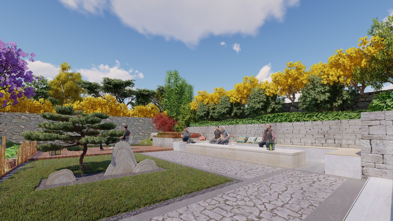 现代乡村庭院景观SU模型下载【ID:1120506752】