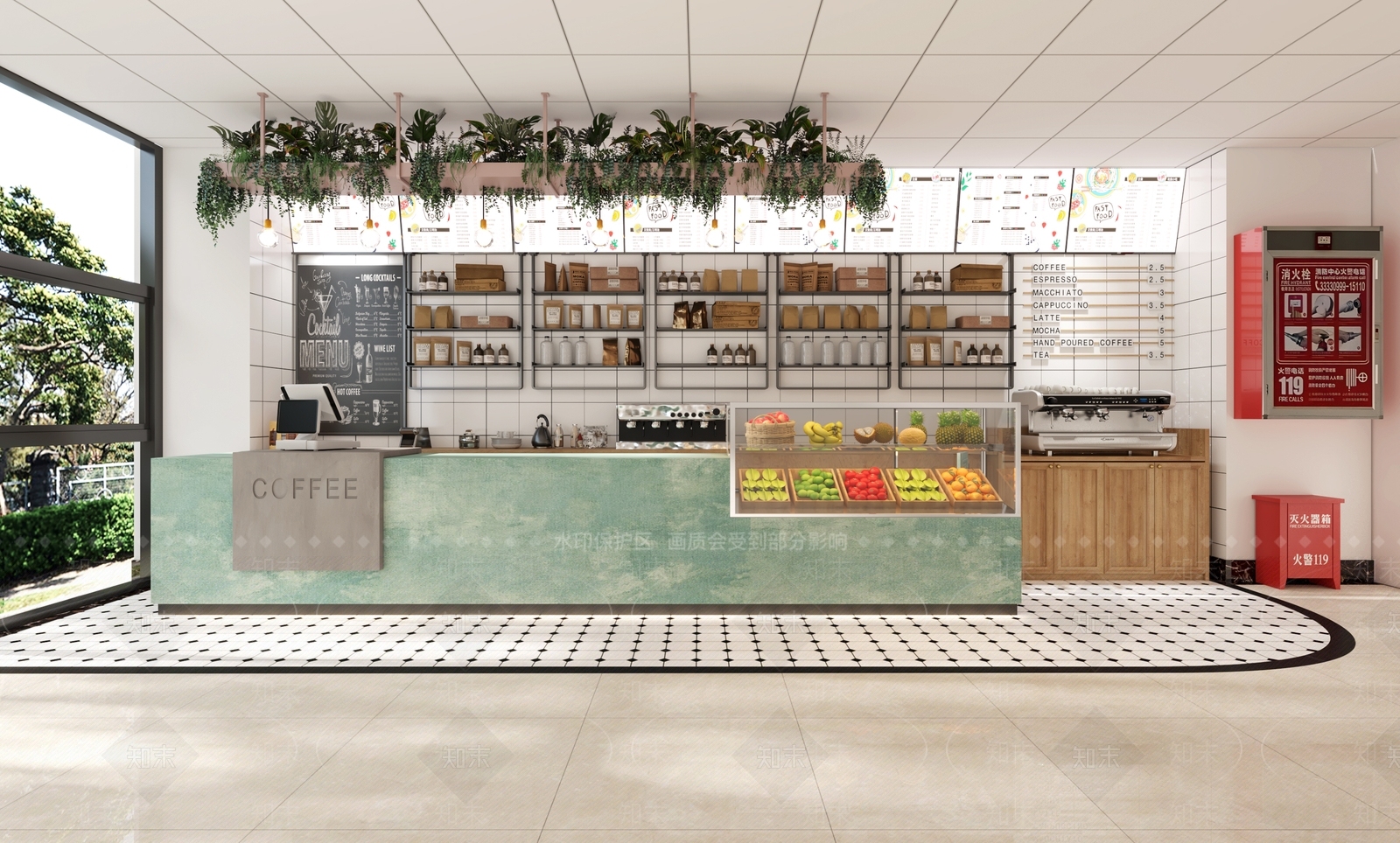 现代奶茶店前台3D模型下载【ID:1120514391】