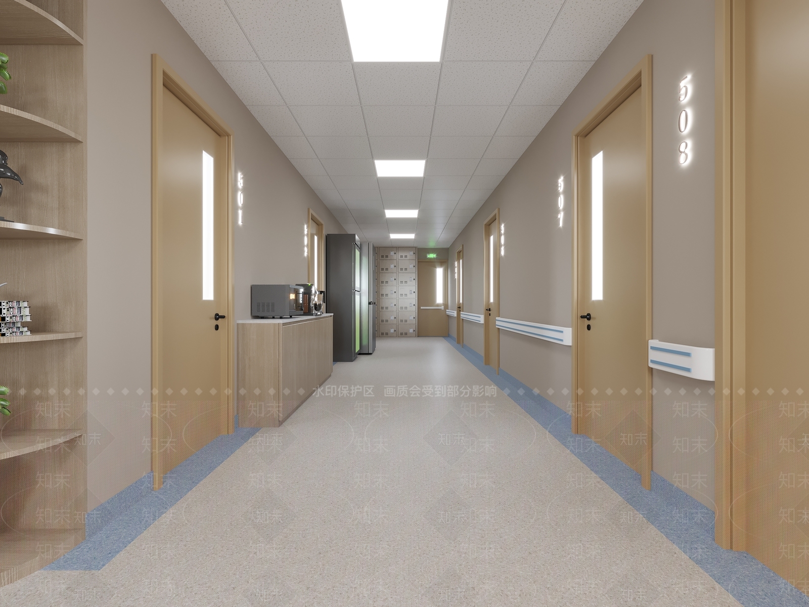 现代养老院过道3D模型下载【ID:1120515233】_知末3d模型网