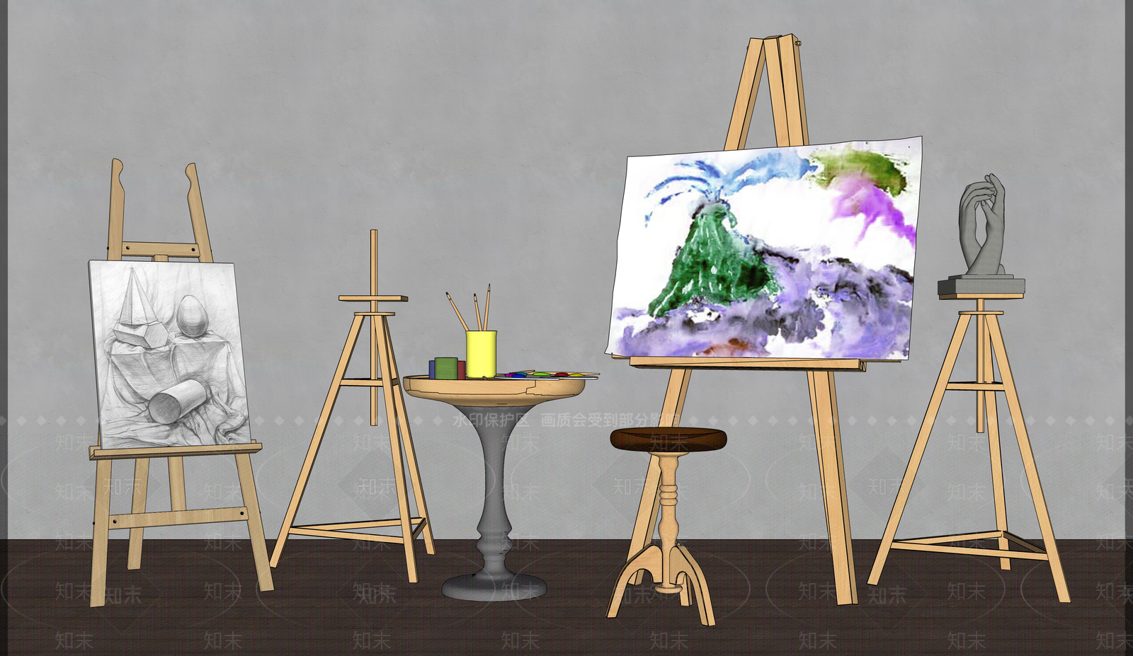 画具SU模型下载【ID:1120518062】