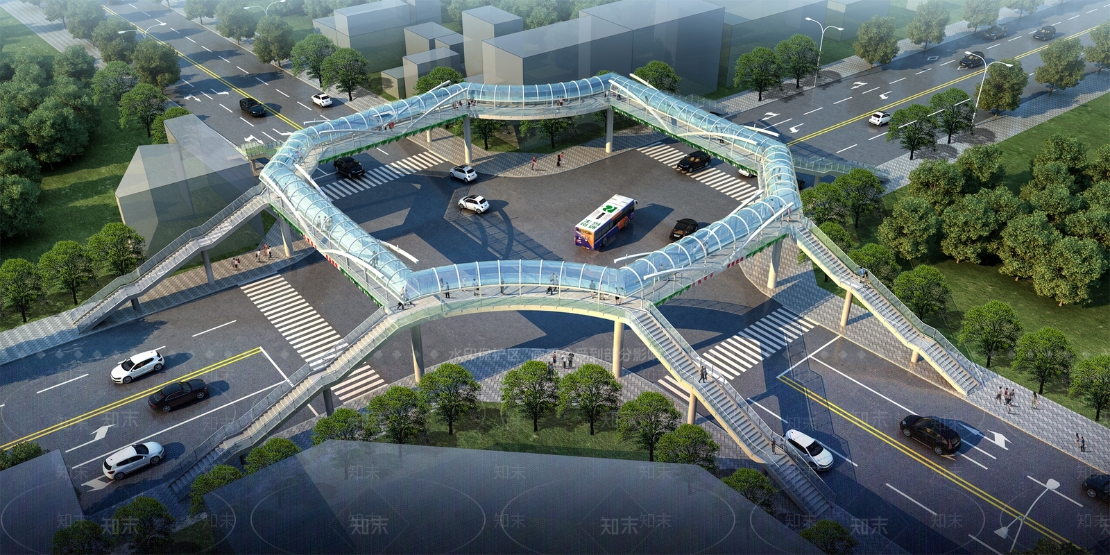 现代人行天桥3D模型下载【ID:1120522235】