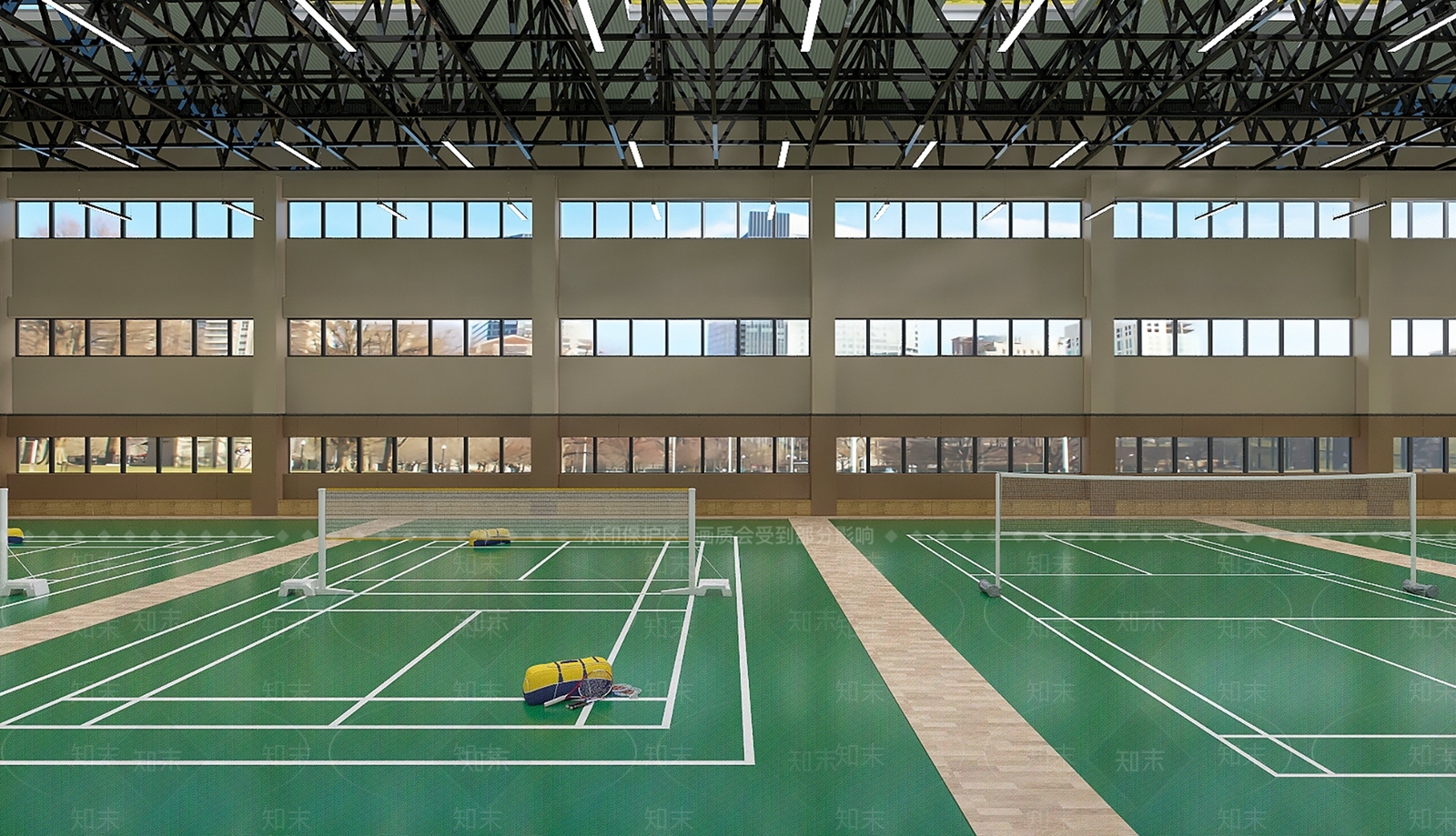 现代羽毛球馆3D模型下载【ID:1120522400】
