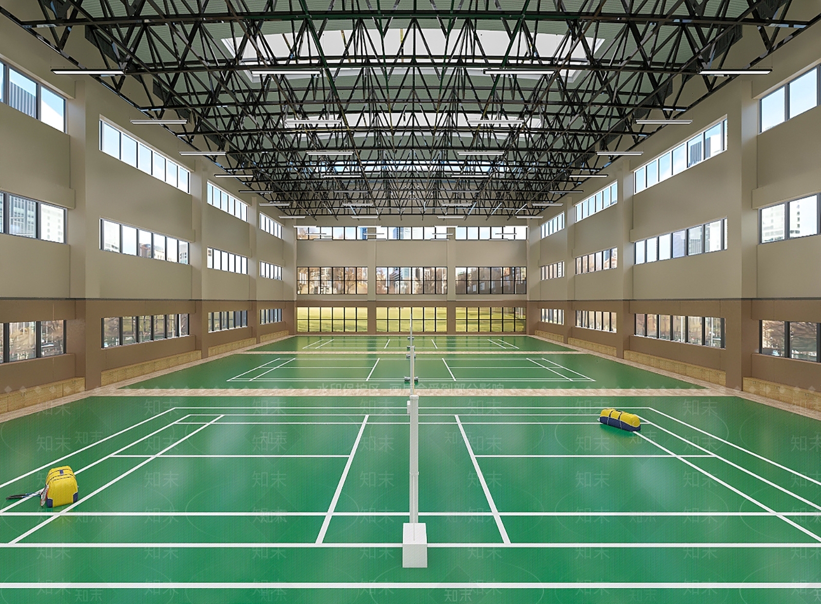 现代羽毛球馆3D模型下载【ID:1120522400】