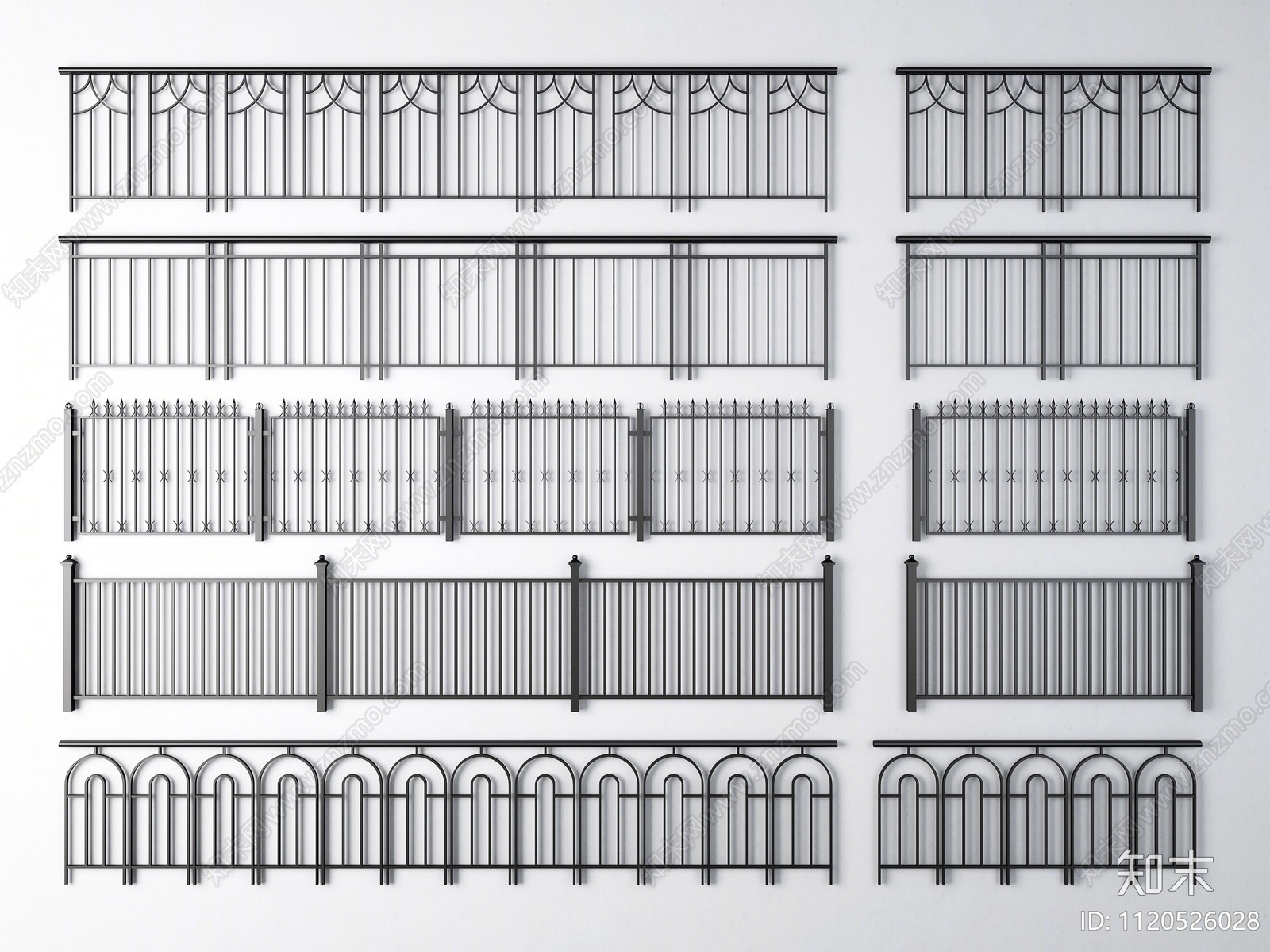 现代围栏护栏SU模型下载【ID:1120526028】