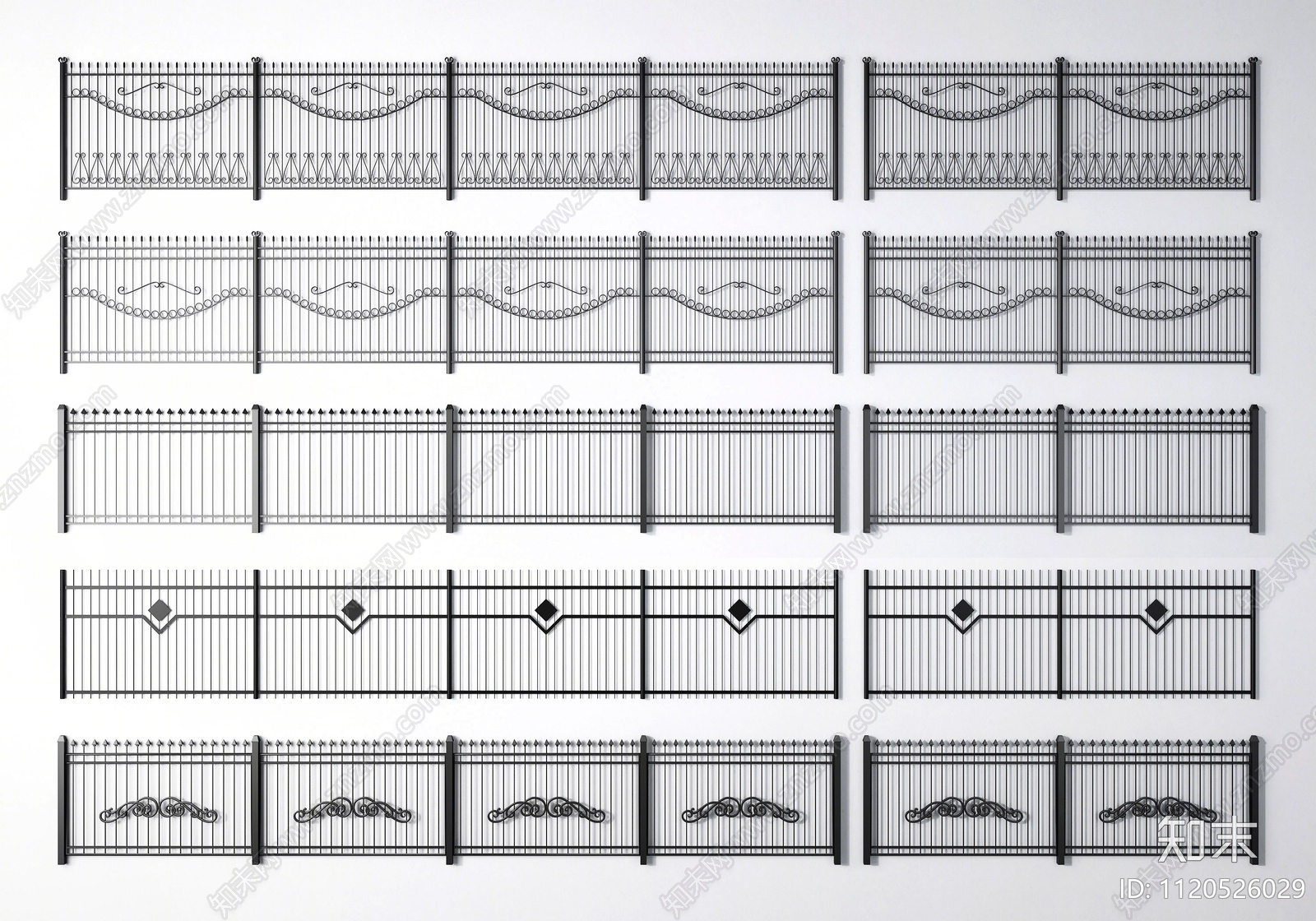 现代围栏护栏SU模型下载【ID:1120526029】