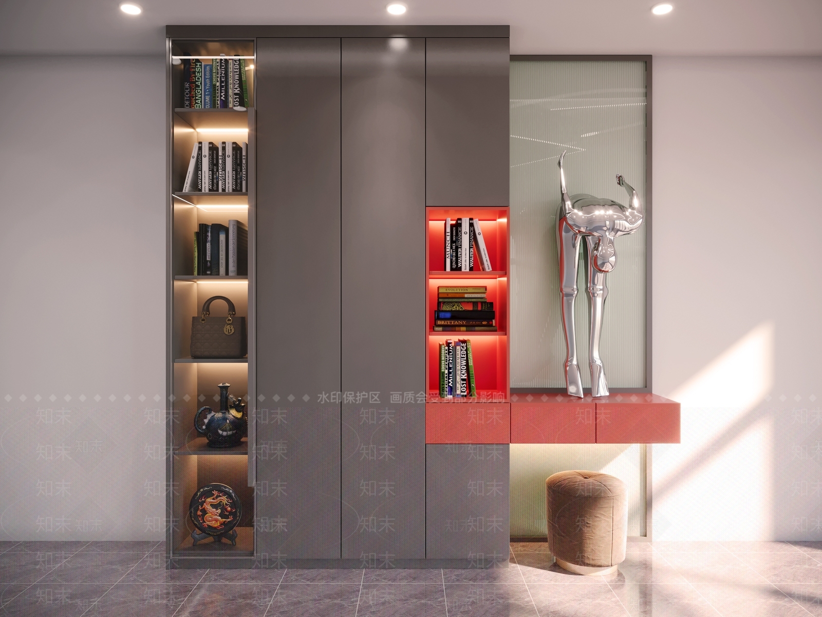 现代鞋柜3D模型下载【ID:1120543455】
