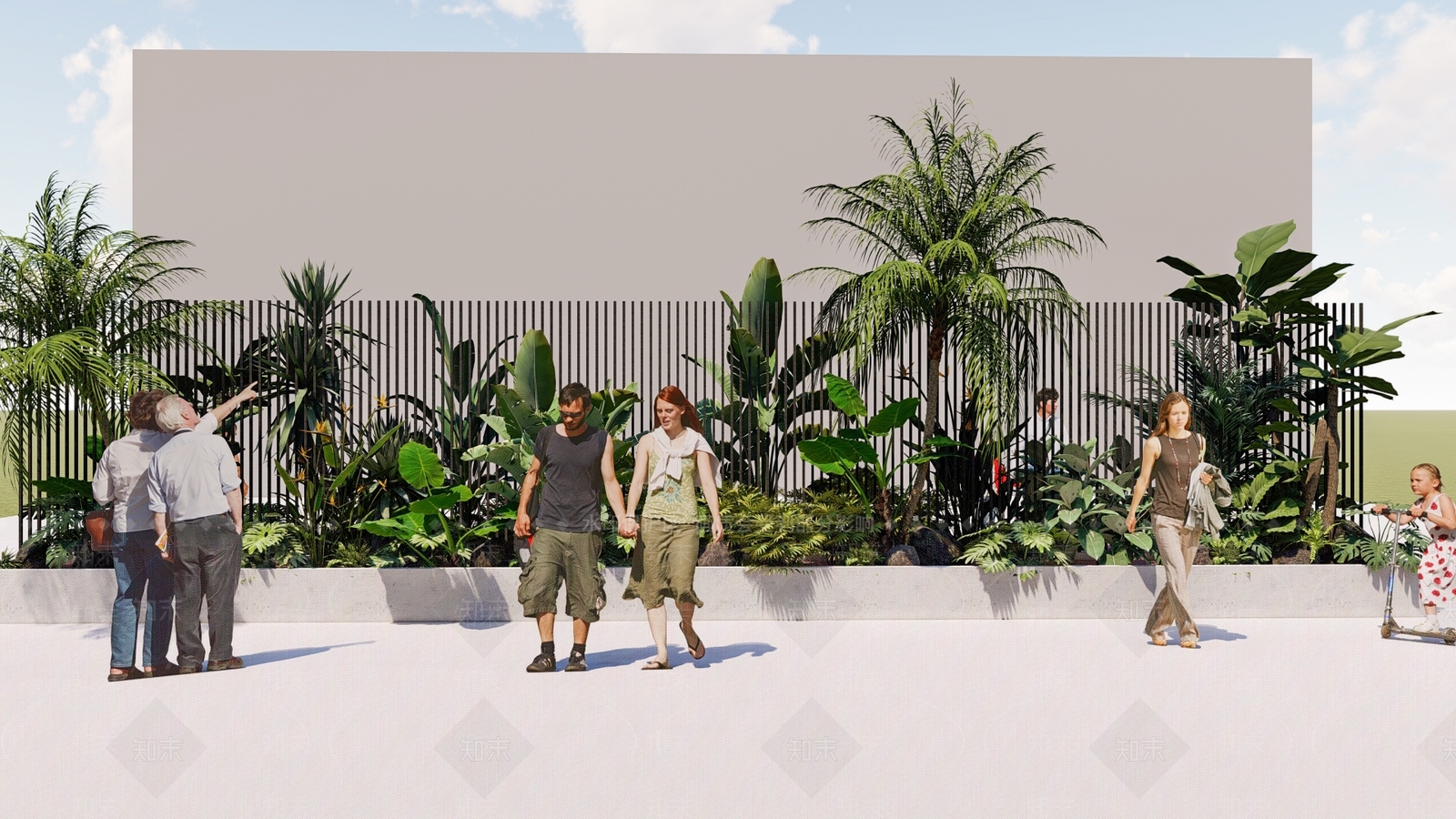 植物造景花池SU模型下载【ID:1120544109】