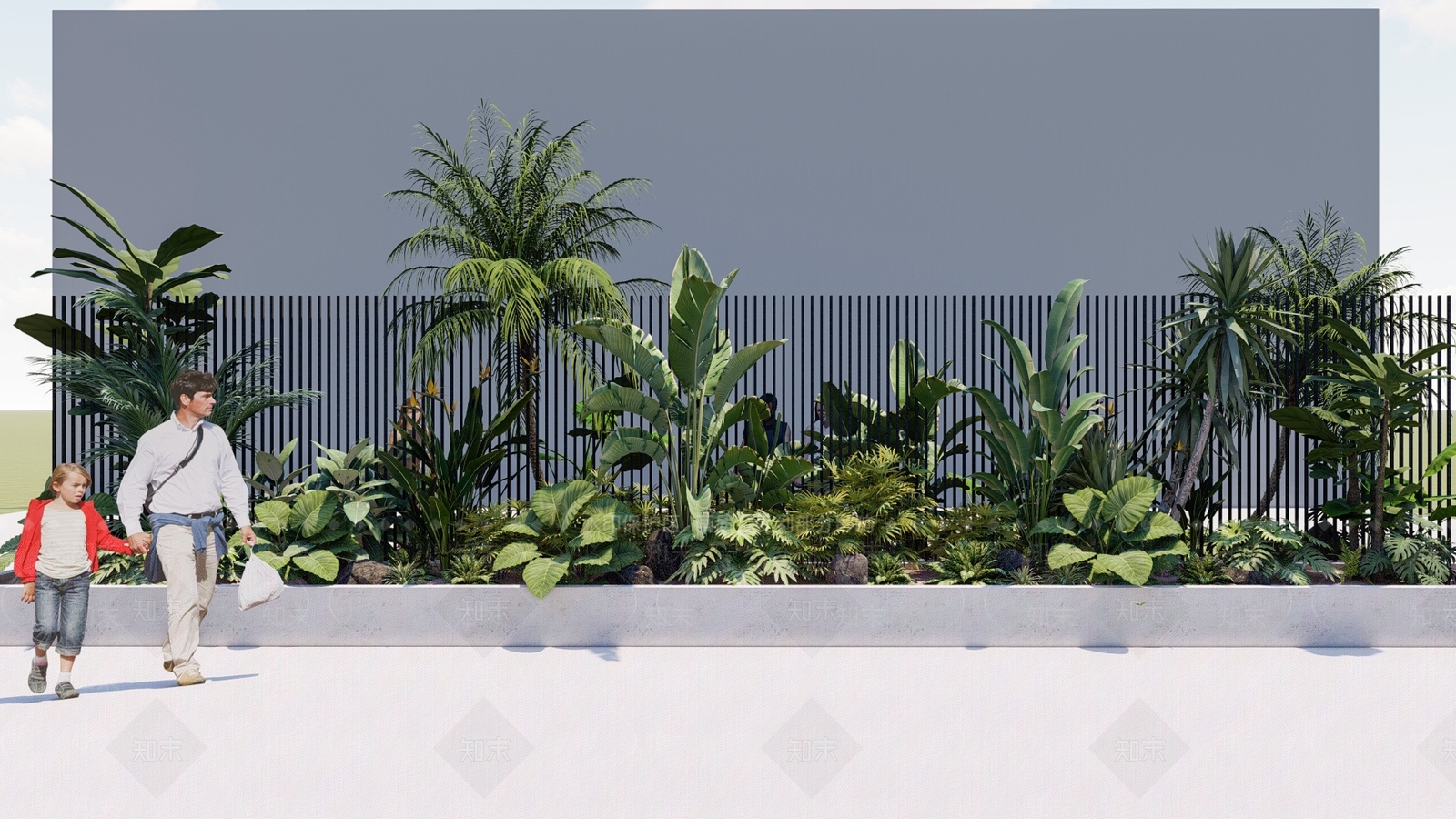 植物造景花池SU模型下载【ID:1120544109】