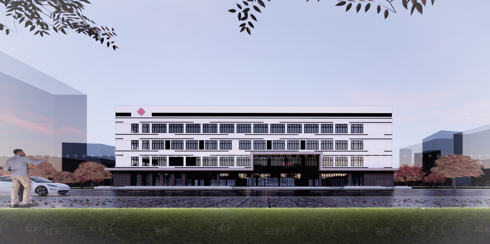 现代风格社区医院SU模型下载【ID:1120551773】