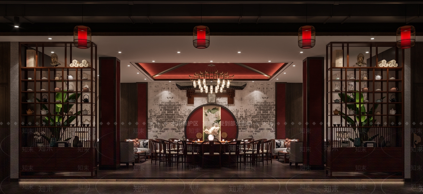 新中式家具展厅3D模型下载【ID:1120558630】